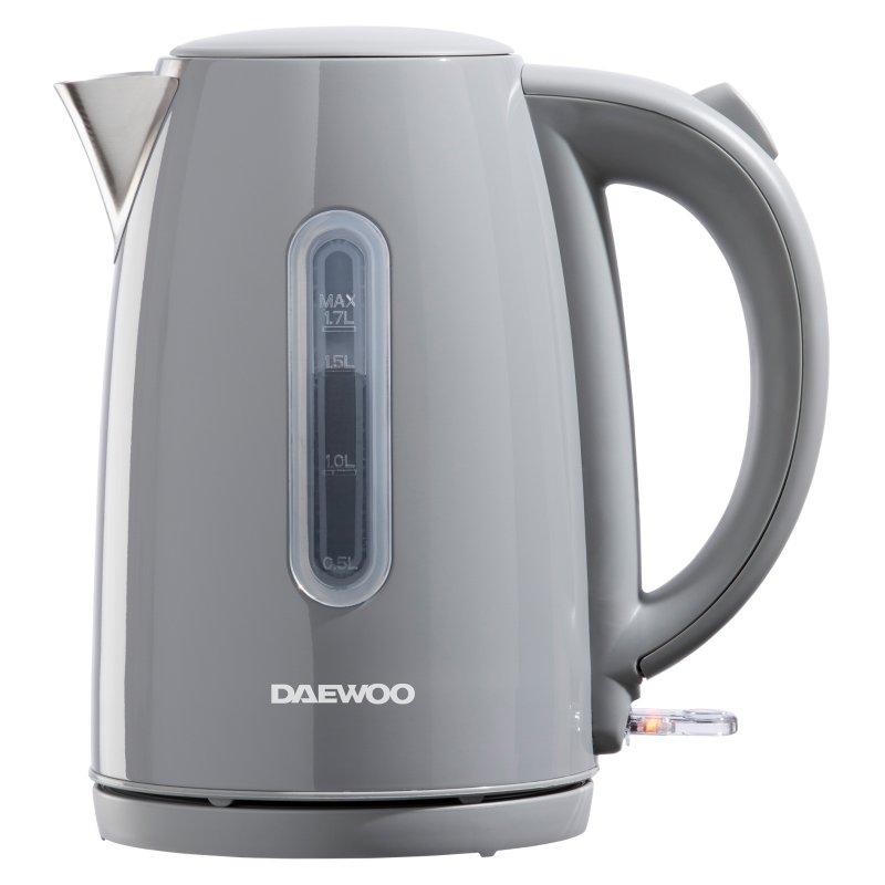 Daewoo Kensington Grey 1.7L 3kw Jug Kettle image of the kettle on a white background