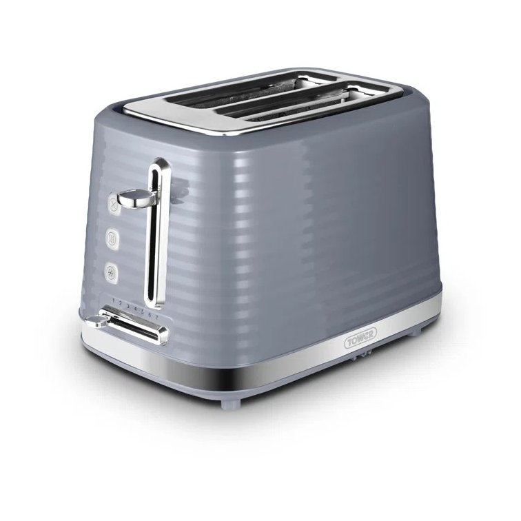 Tower Saturn Grey 2 Slice Toaster image of the toaster on a white background