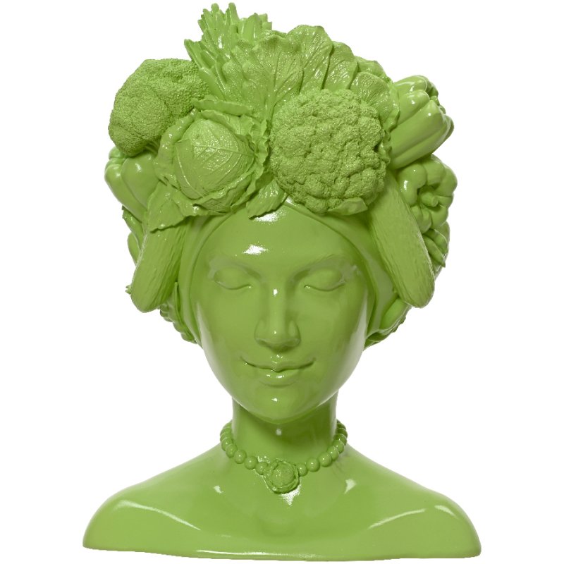 Kaemingk Green Lady with Vegetables Vase front