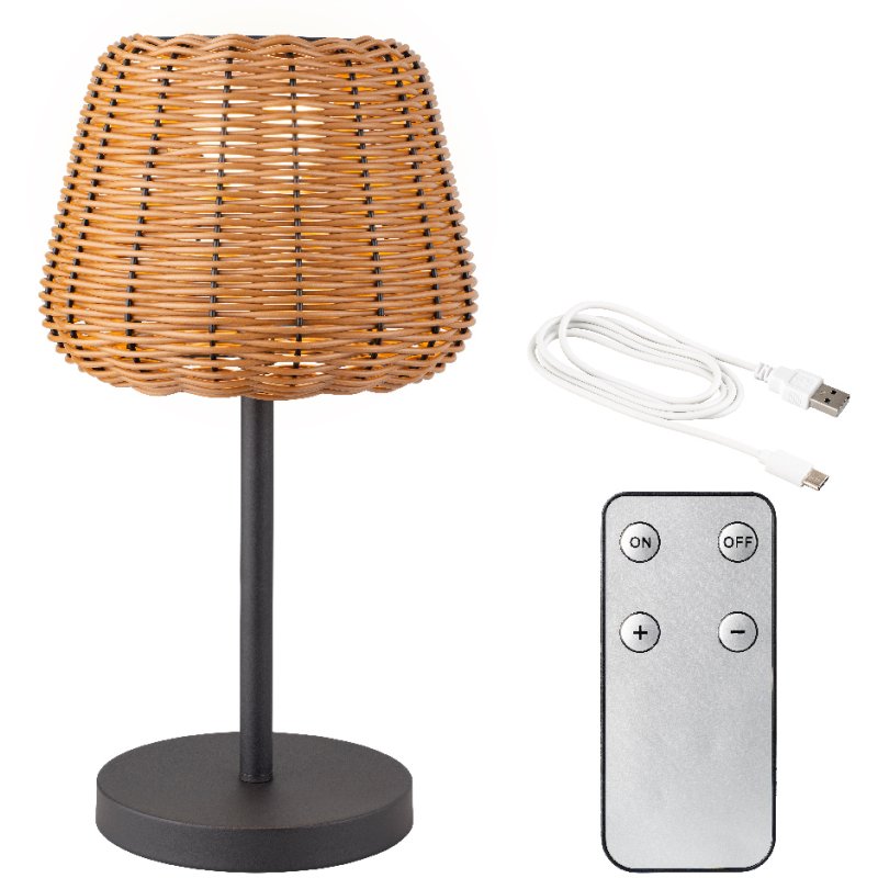 Kaemingk LED Outdoor Lamp with Wicker Shade