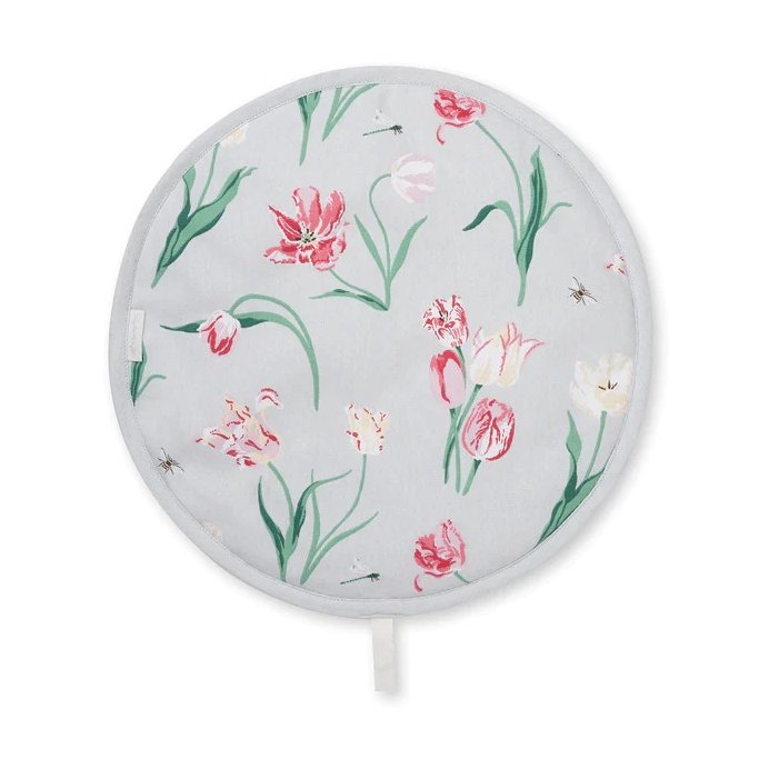 Sophie Allport Tulips Circular Hob Cover image of the pot grab on a white background