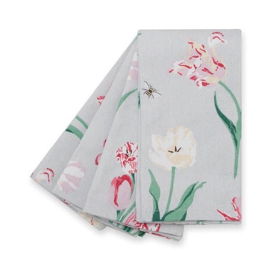 Sophie Allport Tulips Pack Of 4 Napkins image of the napkins on a white background