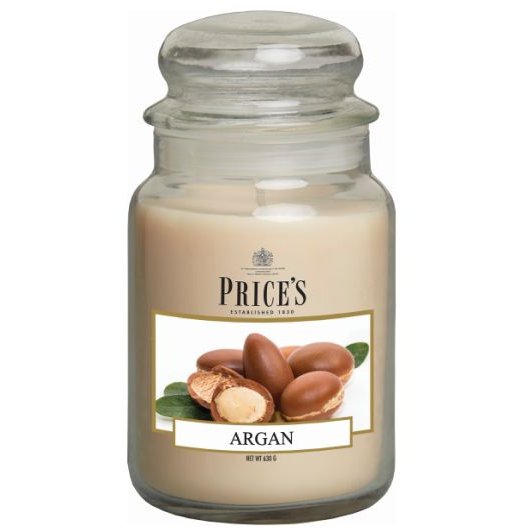 Price's Candles Argan Medium Jar Candle image of the candle on a white background