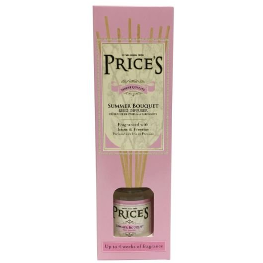 Price's Candles Heritage Summer Bouquet Reed Diffuser image of the diffuser in packaging on a white background