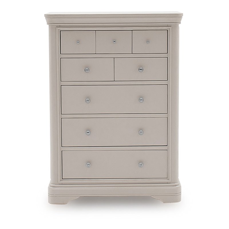 Mabel Taupe 8 Drawer Tall Chest image of the chest on a white background