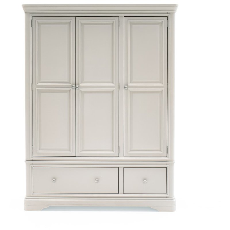 Mabel Taupe 3 Door 2 Drawer Wardrobe image of the wardrobe on a white background
