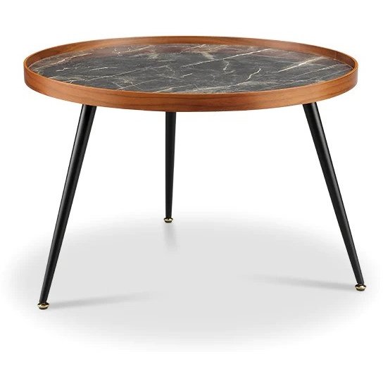 Lima Black Walnut Marble Coffee Table image of the coffee table on a white background