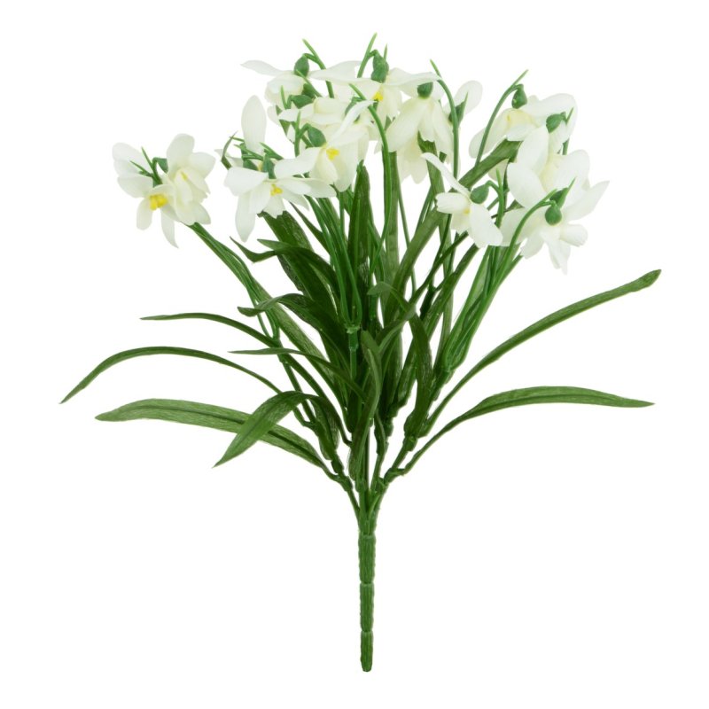Floralsilk Ivory Snowdrop Bush image of the flower on a white background