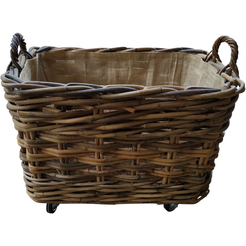 Lows Log Basket With Wheels