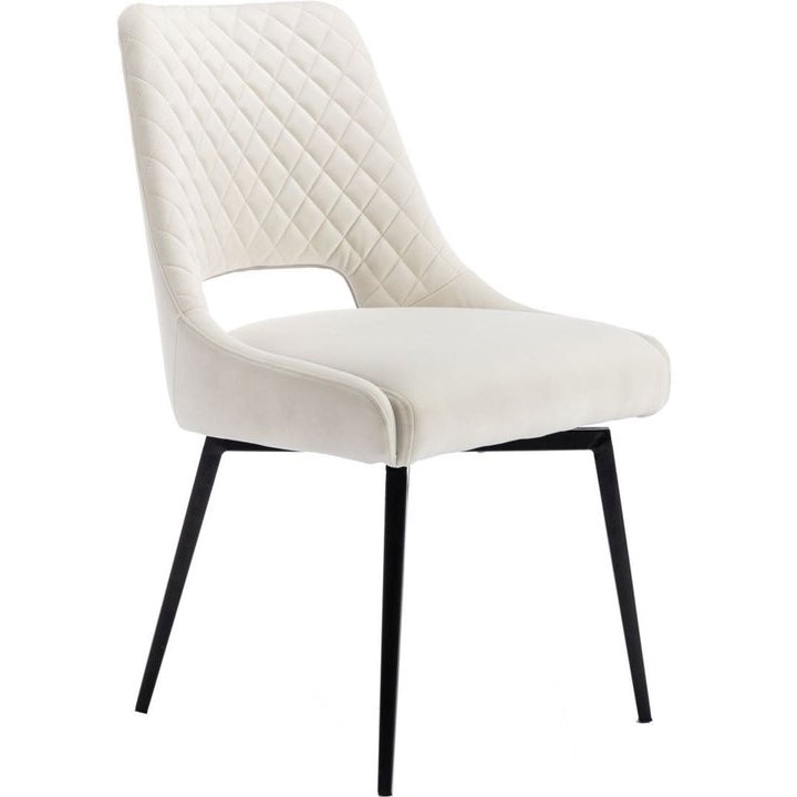 Swivel Limestone Velvet Dining Chair angled image of the chair on a white background