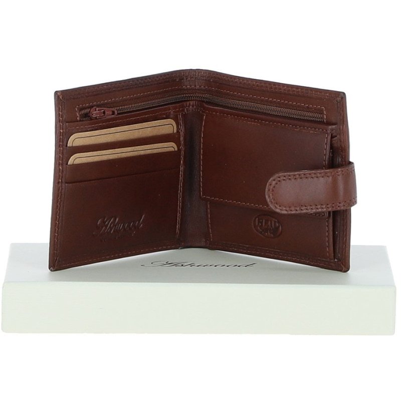 Fonz Leather Mens Classic 3 Card And ID Billfold Wallet Tan Front