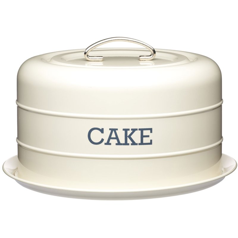 Living Nostalgia Antique Cream Airtight Dome Cake Tin