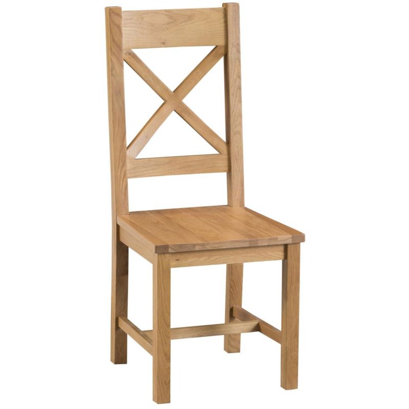 Norfolk Oak Cross Back Chair Wooden Seat