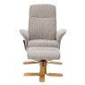 GFA Athena Swivel Recliner Massage Chair & Stool Set In Wheat