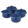 Barbary & Oak Foundry Set of 4 mini Blue Casseroles