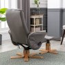 GFA Athena Swivel Recliner Chair & Stool Set in Grey Faux Leather