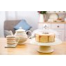 Classic Collection Ceramic Cake Stand with Glass Dome with a cake on kitchen table