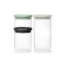 Brabantia Set Of Three Stackable Mixed Glass Jars