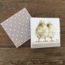 Alex Clark Duck Duo Magnetic Notepads front and back on a wooden table