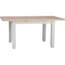 Derwent Grey 1.8m Table and 4 Wooden Cross Back Chairs extended length of the table on a white background