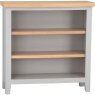 Derwent Grey Small Wide Bookcase front angle of the bookcase on a white background