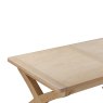 Silverdale 1.8m Extendable Table with Crossed Legs close up of the seat on a white background