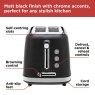 Black & Decker 2 Slice Toaster Black Matt Black with Chrome Accents