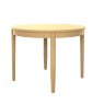 Warwick Oak Round Sunburst Dining Table on Legs side angle of the table on a white background