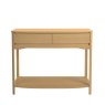 Warwick Oak Large Console Table front view of the console table on a white background