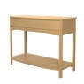 Warwick Oak Large Console Table side angle of the table on a white background