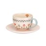 Cath Kidston Painted Table Teacup & Saucer Set different angle of the set on a white background