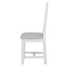 Derwent White Ladder Back Fabric Chair side view of the chair on a white background
