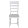 Derwent White Ladder Back Fabric Chair front view of the chair on a white background