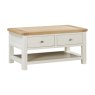Silverdale Painted Coffee Table With 2 Drawers angled on a white background