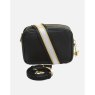 Alice Wheeler Black Soho Double Zipped Cross Body Bag with alt strap