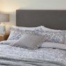 Helena Springfield Kemble Blue and Neutral Duvet Cover Set close up lifestyle image of the bedding