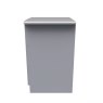 Evelyn 3 Drawer Bedside Cabinet Grey Matt side on image of the drawers on a white background