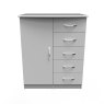 Evelyn Childs Wardrobe Grey Matt front on image of the wardrobe on a white background