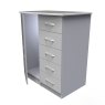 Evelyn Childs Wardrobe Grey Matt image of the door open on a white background