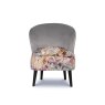 Evie Blush Botanical Fabric Accent Chair front on image of the chair on a white background