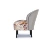 Evie Blush Botanical Fabric Accent Chair side on image of the chair on a white background