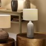 Venus Blue and Grey Ombre Ceramic Table Lamp lifestyle image of the lamp