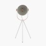 Auden White Metal Tripod Table Lamp front on image of the lamp on a white background