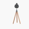 Larkin Grey Metal And Natural Wood Tripod Film Table Lamp back image of the lamp on a white background