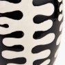 Elkorn Black And White Tall Coral Ceramic Table Lamp close up image of the lamps design
