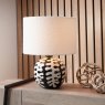 Elkorn Black And White Coral Ceramic Table Lamp lifestyle image of the lamp