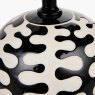 Elkorn Black And White Coral Ceramic Table Lamp close up of the lamp on a white background