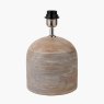 Nelu Grey Engraved Wooden Dome Table Lamp image of the lamp no shade on a white background