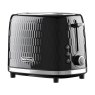 Daewoo Honeycomb 2 Slice Black Toaster image of the toaster on a white background