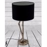 Antique Silver Flamingo Leg Table Lamp with Black Shade lifestyle image of the table lamp